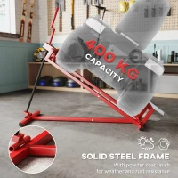 HOMCOM 400 kg Foldable Ride-On Mower Jack Lift, Adjustable Steel Lifting Device, for Lawn Mower, ATV, Red(m-4)
