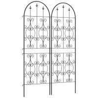 Outsunny Set of 2 Metal Garden Trellis, Decorative Trellis Panels for Climbing Outdoor Plants, Vegetables, Vines, Flowers, 150 x 50 cm, Scrollwork Design(m-1)