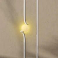 HOMCOM LED Floor Lamp, Dimmable Floor Standing Lamp with Glass Night Light, Foot Switch for Living Room, Bedroom, Office, White(m-9)