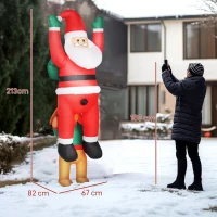 Outsunny 7FT Hanging Christmas Inflatable Santa with Dog, Christmas Blow Up Decoration with Built-in LED Lights for Garden, Indoor Outdoor Home Decor(m-3)