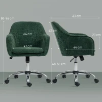HOMCOM Snow Flannel Office Chair - Dark Green(m-3)