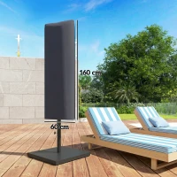 Outsunny Garden Parasol Cover with Rod, Zipper, Dark Grey(m-3)