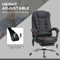 Vinsetto Six-Point Massage and Heated Office Chair - Black(m-6)