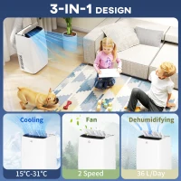 HOMCOM 14,000 BTU Mobile Air Conditioner, with LED Screen - White(m-4)