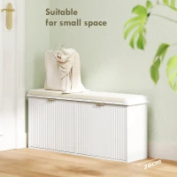HOMCOM Elegant Ten Shoe Bench, with Top Seat - White(m-4)