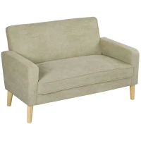 HOMCOM Two-Seater Velvet-Feel Sofa - Beige(m-1)