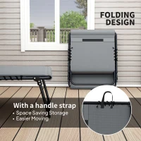 Outsunny Set of Two Reclining Sun Loungers - Charcoal Grey(m-5)
