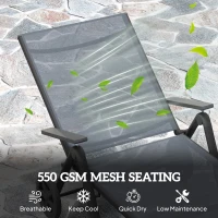 Outsunny Five-Position Reclining Sun Lounger - Grey(m-6)