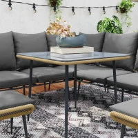 Outsunny Six-Piece Rattan Strong Garden Sofa Set - Brown/Grey(m-8)