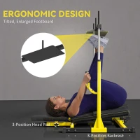 SPORTNOW Vertical Leg Press Machine with Adjustable Leg, Back and Head Positions, 1" Standard Plate Compatible, Yellow(m-6)