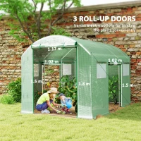 Outsunny 9.8 x 6.6ft Walk-In Polytunnel Greenhouse - Green(m-4)