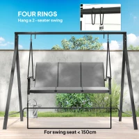 Outsunny Steel Frame Multi-Swing Seat Frame - Black(m-5)