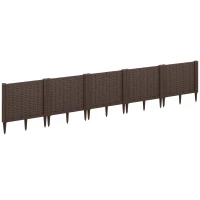 Outsunny Plastic Raised Garden Bed, Modular Planter Box Kit, Garden Fence Edging Border for Flowers, Vegetables, Herbs, Brown(m-10)