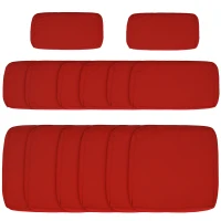 Outsunny Set of 14 Outdoor Cushion Covers - Red(m-10)
