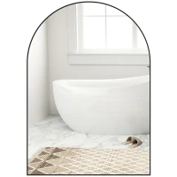 HOMCOM 50 x 70cm Arched Home Mirror - Black(m-10)