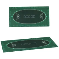 SPORTNOW Professional Poker Mat, 12-Player Water-resistant Poker Table with Felt Surface, Carry Bag, Green(m-10)