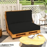 Outsunny Two Piece Seat Pallet and Back Cushions - Black(m-8)