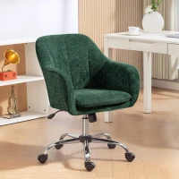 HOMCOM Snow Flannel Office Chair - Dark Green(m-10)
