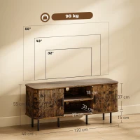 HOMCOM TV Stand Cabinet for TVs up to 55 Inches, TV Unit with Storage Shelves and Cupboard for Living Room, Rustic Brown(m-3)