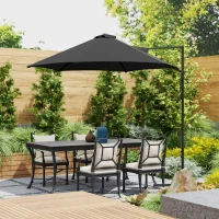 Outsunny 2.5m Rotating Cantilever Parasol - Black(m-7)