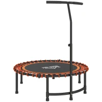HOMCOM Mini Round Steel Frame Trampoline w/ Adjustable Handle, Orange(m-11)