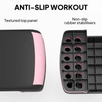 HOMCOM Aerobic Step with 3-Level Adjustable Heights for Home, Office Exercise, Black and Pink(m-6)