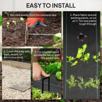 Outsunny 2m x 90m Weed Control Membrane, Heavy Duty Weed Control Barrier Fabric, 90gsm Ground Cover for Patios, Garden, Flower beds, Landscaping(m-5)