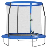 SPORTNOW 8ft Trampoline with Safety Enclosure Net, Steel Frame Outdoor Trampoline, with Edge, Safety Cover(m-10)