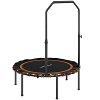 SPORTNOW 40" Foldable Fitness Trampoline Rebounder with Handle, Orange(m-1)