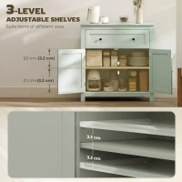 HOMCOM Sideboard Storage Cabinet, Modern Kitchen Cupboard with Adjustable Shelf, Drawer and Double Doors, Green(m-5)