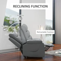 HOMCOM Electric Riser and Recliner for Elderly with 8 Vibration Massage, PU Leather Power Lift Recliner Chair for Living Room with Side Pockets, Footrest, Grey(m-5)