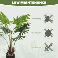 HOMCOM 94cm Artificial Palm Tree, Decorative Artificial Plant with Lifelike PEVA Leaves and Coconut Coir, Fake Tree with Plastic Pot and Flocking for Home Office Decor, Green(m-6)