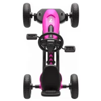AIYAPLAY Pedal Go Kart for Kids 2-5 Years, with Silent EVA Wheels, Metal Frame, Pink(m-8)