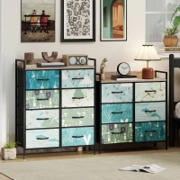 HOMCOM 6-Drawer Chest of Drawers - Blue(m-8)