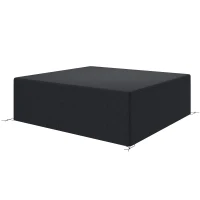 Outsunny 600D Oxford Outdoor Garden Furniture Sofa Set Cover, Waterproof Anti-UV Rattan Sun Lounger Protection Protector Cover, 225L x 210W x 70Hcm, Black(m-11)