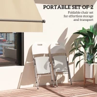 Outsunny Set of Two Foldable Outdoor Chairs - White(m-4)