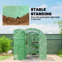 Outsunny 3 x 2 x 2m Polytunnel Greenhouse with Hinged Door, Walk-in Grow House Tent with PE Cover and Galvanised Steel Frame, Green(m-6)