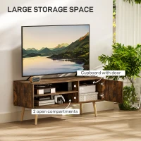 HOMCOM TV Stand up to 55 Inches, TV Unit with Open Shelves and Cable Holes - Brown(m-4)
