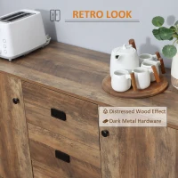 HOMCOM Modern Mango Wood-Effect Sideboard(m-5)