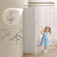 HOMCOM 159 cm Küchenschrank, verstellbare Regale, 2 Schublade, für Küche, Esszimmer, Spanplatte, MDF, Weiß(m-7)