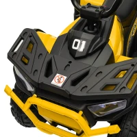 AIYAPLAY 12V Kids Electric Ride on ATV, Battery-Powered Quad Bike w/ Spring Suspension, Forward Backward, Storage Basket, Yellow(m-9)