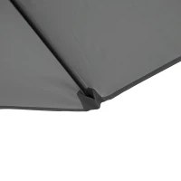 Outsunny 2.5M Garden Cantilever Parasol, Offset Roma Patio Umbrella Hanging Sun Shade Canopy Shelter with 360° Rotation and Cross Base, Dark Grey(m-8)