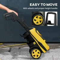 DURHAND 1800W High Pressure Washer, 150 Bar Pressure, 510 L/h Flow, High-Performance Portable Power Washer Jet Wash Cleaner with 6M Hose, Snow Foam Bottle for Garden, Car, Furniture, Yellow(m-8)