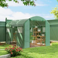 Outsunny 9.8 x 6.6ft Walk-In Polytunnel Greenhouse - Green(m-2)