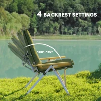 Outsunny Portable Padded Camping Chair, with Bag - Green(m-4)