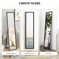 HOMCOM Glitter Frame Full-Length Mirror - Black(m-6)
