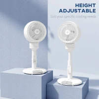 HOMCOM Standing Fan for Bedroom, 28" Pedestal Fan with Remote, 70° Oscillating, 90° Vertical Tilt, 3 Speeds, Adjustable Height, 7H Timer, Foot Button, White(m-8)
