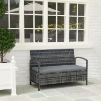 Outsunny 125L Storage Garden Bench, with Cushion - Grey(m-8)