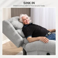 HOMCOM Velvet-Feel Electric Riser Recliner Chair - Grey(m-6)