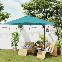 Outsunny Patio Offset Parasol Umbrella - Blue(m-8)